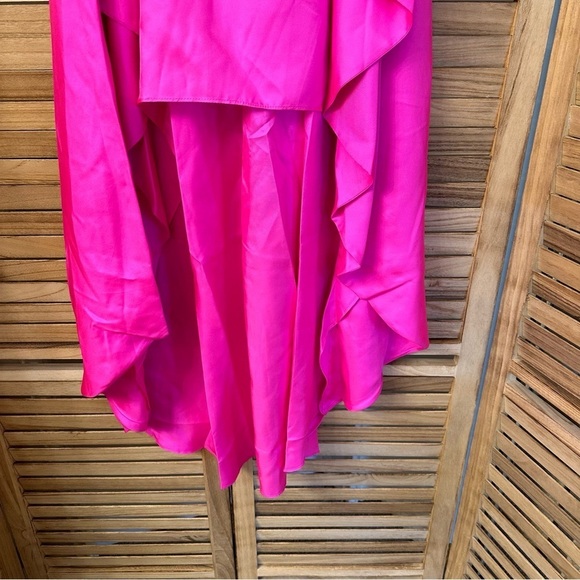 Cynthia Rowley Maxi Low High Silk Bow Skirt in pink size 2 - Picture 6 of 11